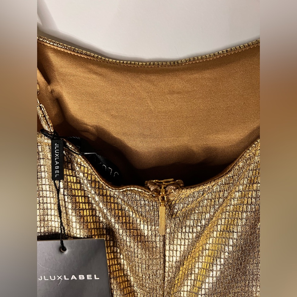 Gold Rubi Cowl Neck Cocktail Dress - Picture 8 of 10